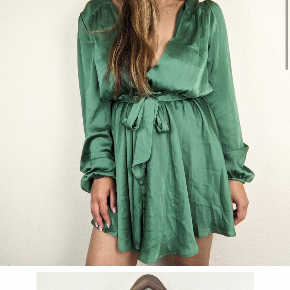 Lovers + Friends Long Sleeve Green  Ivy Dress